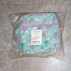 Kinsho Girls Lunch Bag With Ice Pack And Side Cup Holder 