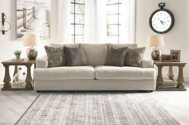 Contemporary/Modern Fabric Sofa with Throw Pillows