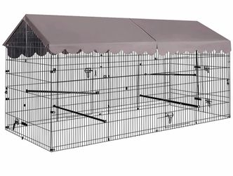 Air7009 Heavy Duty Metal Chicken Run AIR7009, Waterproof Roof Cover( Inner Space 22ft²) - Chicken Run