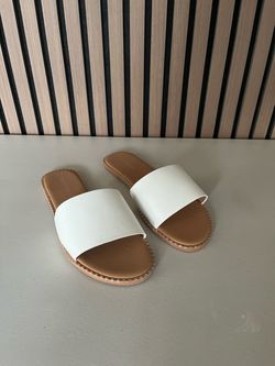 White Slide Sandals