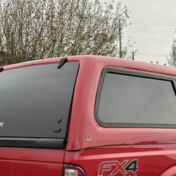 Leer fiberglass canopy for a 1999 through 2016 Ford F250 F350 Super Duty red 8' Topper Stock #9163