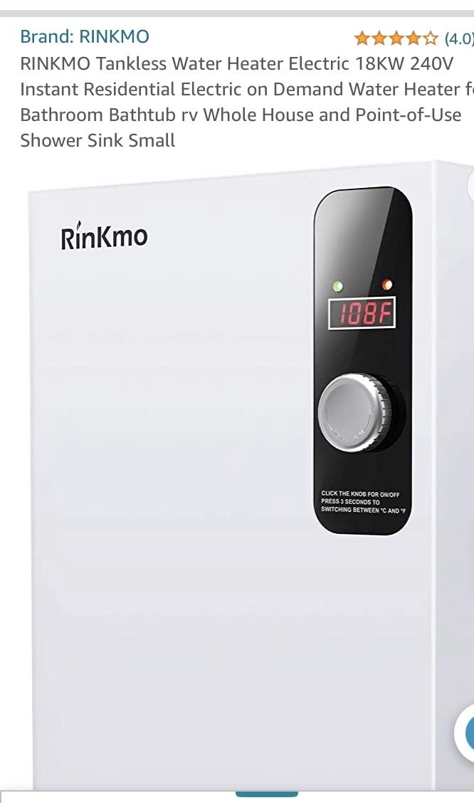 Rinkmo Tankless Instant Hot Water Heater 