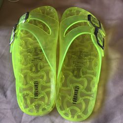 Forever 21 Green NEON Slip On Sandals