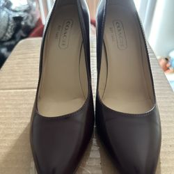 Coach Womens Shoes Leather Made in Italy Italian Gennie Heels Pumps Size 5.5b 