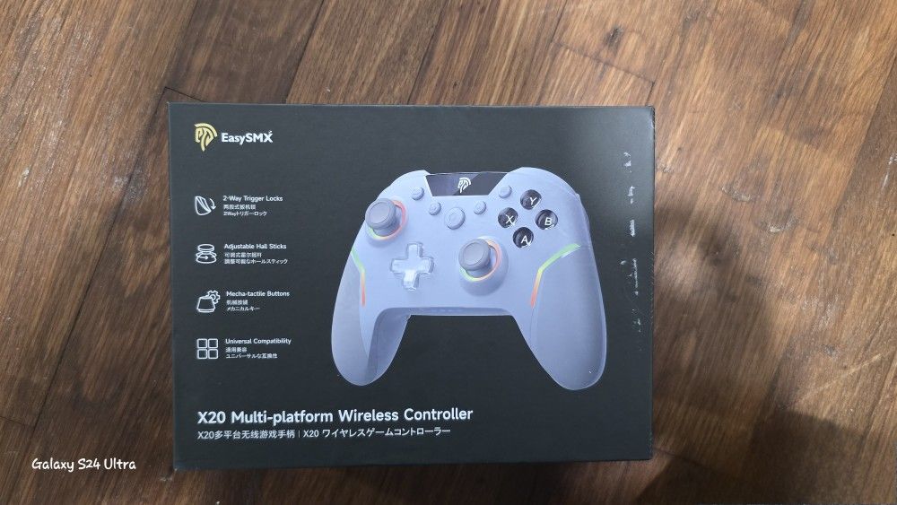 (New)Wireless Gaming Controller with RGB Backlit, 2-Stage Hall Effect Stick, 1000Hz Polling Rate, 6-Axis