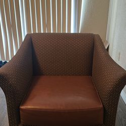 Accent Chair – Faux Leather & Fabric