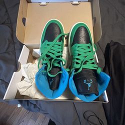 Woman’s Green And Aquatone  Jordan 1’s