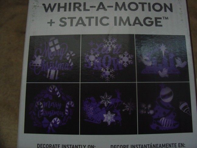Blue White LED Whirl A Motion Light Show 6 Changeable Slides W/Box Christmas 
