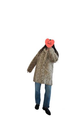 Unbranded Vintage Snow Leopard Faux Fur Hooded Coat Approx. M–L