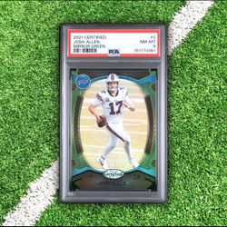 2021 Panini Certified- Josh Allen #2 Mirror Green 1/5 ALPHA PSA 8 SSP Bills