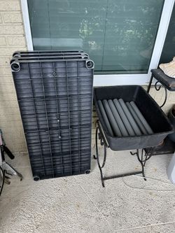 Heavy Duty Plastic Shelving four Tier Good Shape
