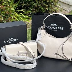 NWT Coach Leather Handbags Purses ($150 each) Chalk White w/ Pink Tinge
