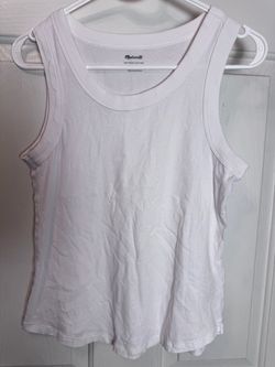Madewell Softfade Cotton White Tank Top Small