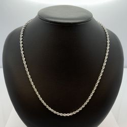 New 14k White Gold Rope Chain