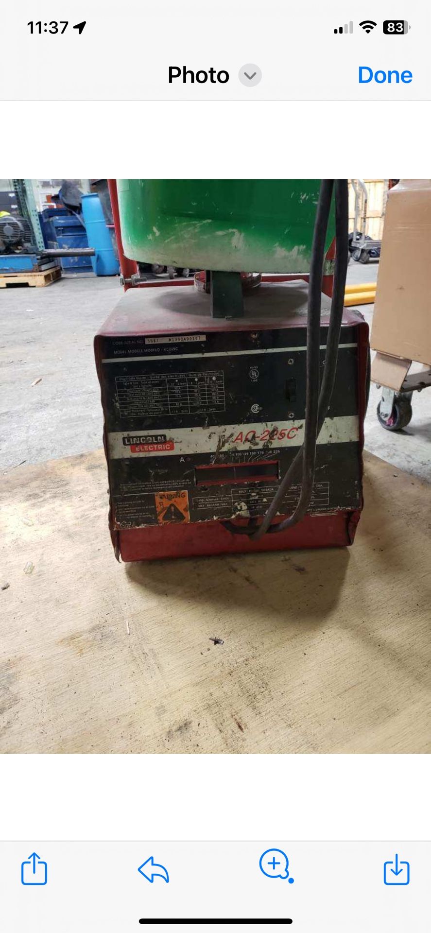 Lincoln Ac-225 Arc Welder 100.00