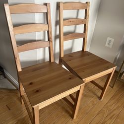 2 Wooden Dining Chairs 