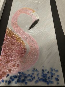 Flamingo Painting With Fire Glass
