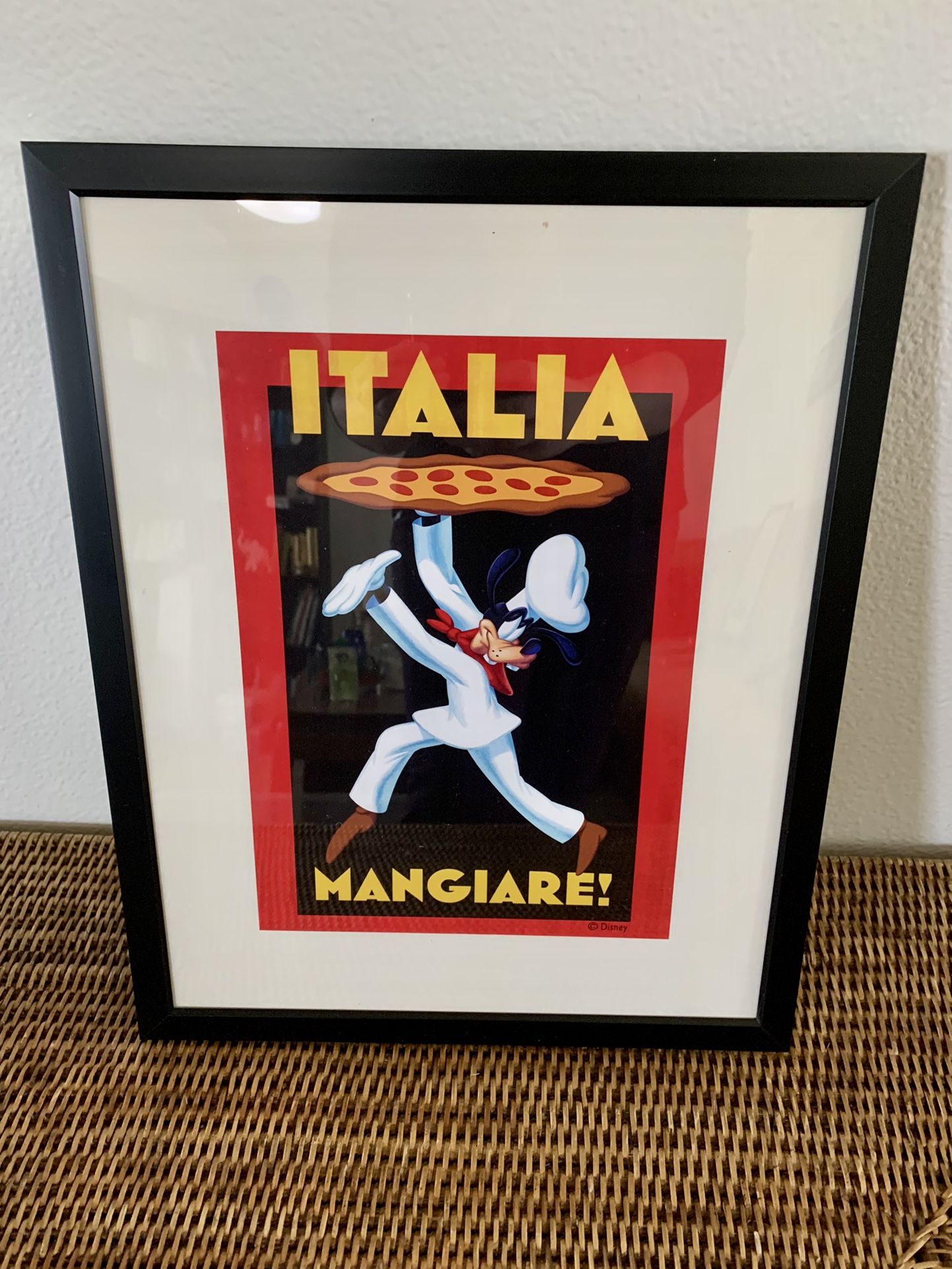 Framed Disney’s Goofy Italia Mangiare Print 11x14”