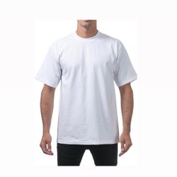 New 😎 Pro Club Men's White Heavyweight Cotton Short Sleeve Crew Neck T-Shirt