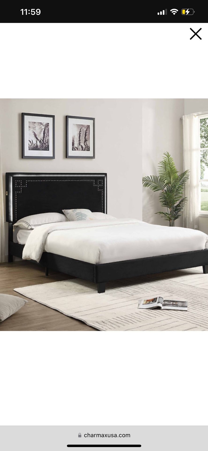 Brand New Black Queen Size LED LIGHT BED FRAME WITH NEW MATTRESS/FAST DELIVERY