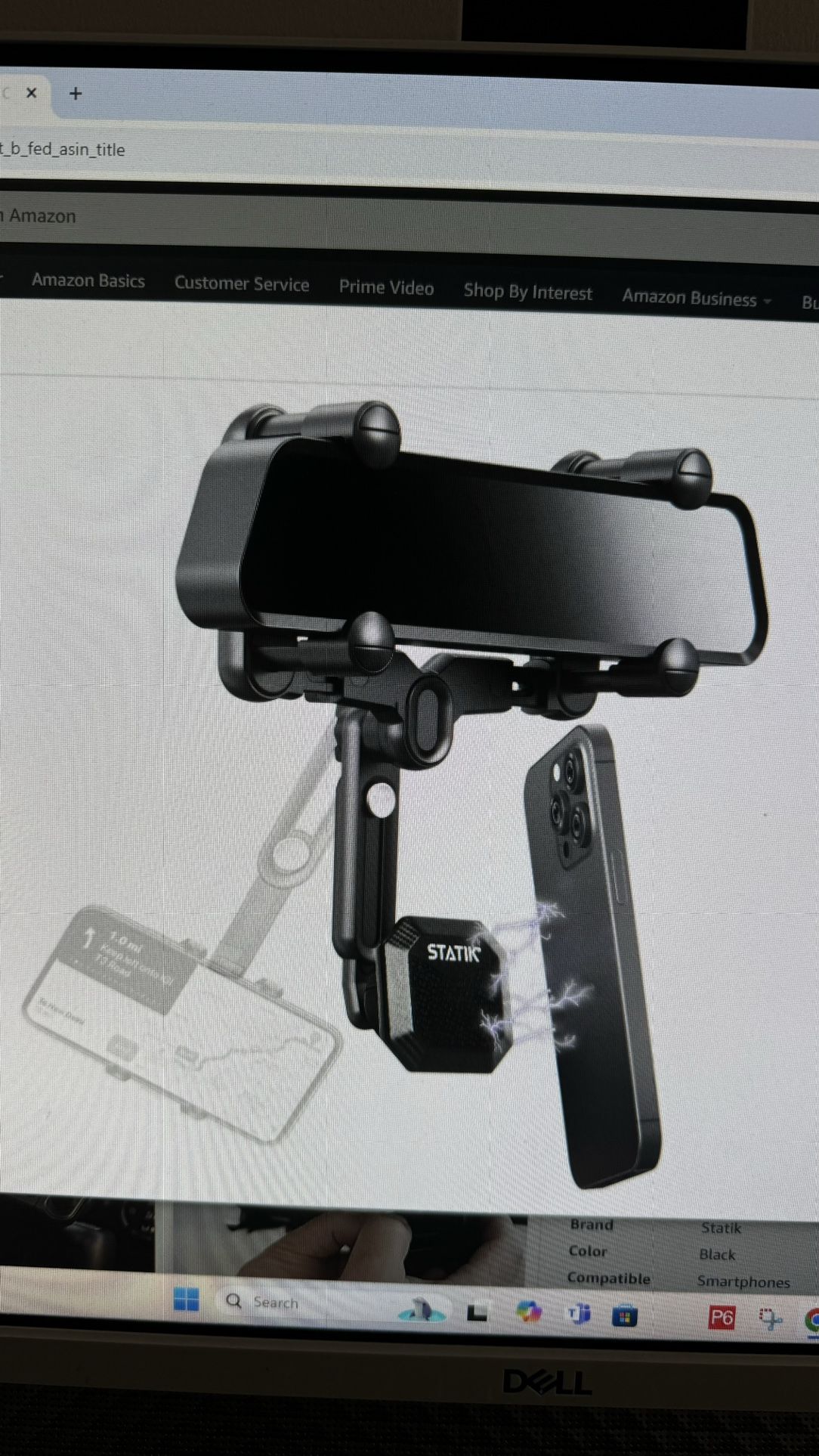 Station Magnetic Car Tear View Phone Holder-360 Rotation Retractable