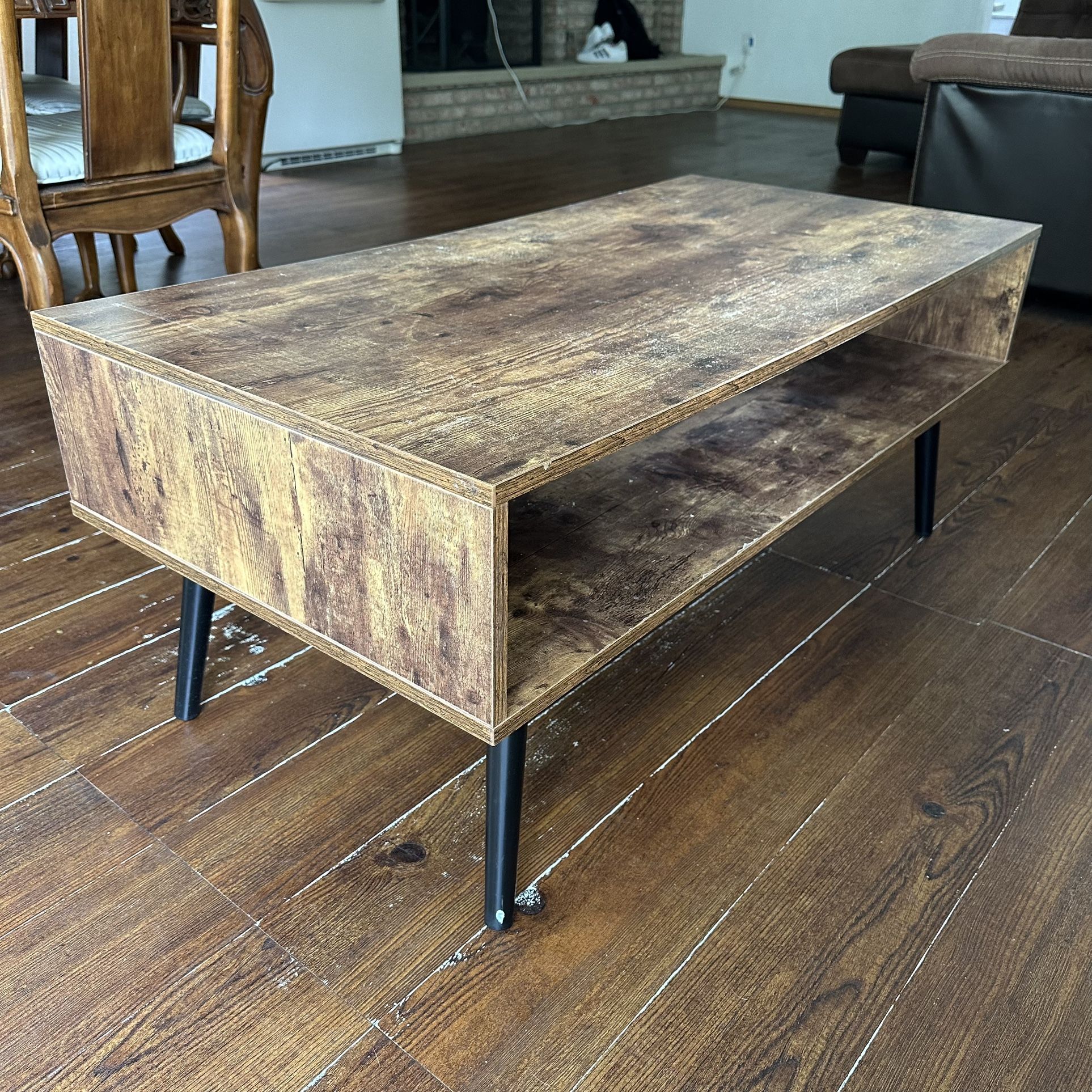 Modern Coffee Table with Storage Shelf