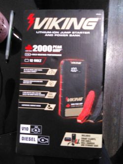 Viking Lithium Ion Car Jump Starter 2,000 W And Dual Portable Charger