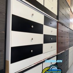 White And Black Eight Dresser Cajonera Drawer New