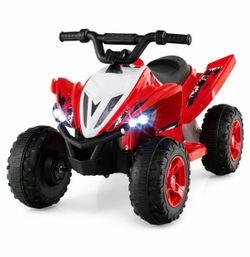 12V Kids ATV,Electric Vehicle Toddler Car, Horn,Music,USB,LED,Ride on Car Electric Quad for Kids red