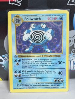 Poliwrath Holo 1st Edition Shadowless Base Set Pokemon Card