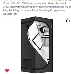 24"x24"x55" Water-Resistant Grow Tent