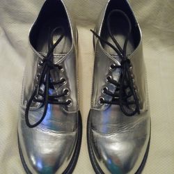 Seven Dials Silver Oxford Shoes M 5.5 W 7.5 