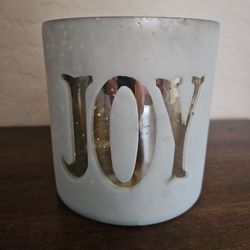 Glass Etched Container With Gold Mercury,  New, Giftable, Good For A Candle Or Vase For Special Occasions $5.00