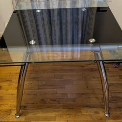 Glass Table With Metal Legs