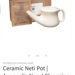 Ceramic Neti Pot & Ayurvedic Nasal Cleansing  Tool For Sinus Health