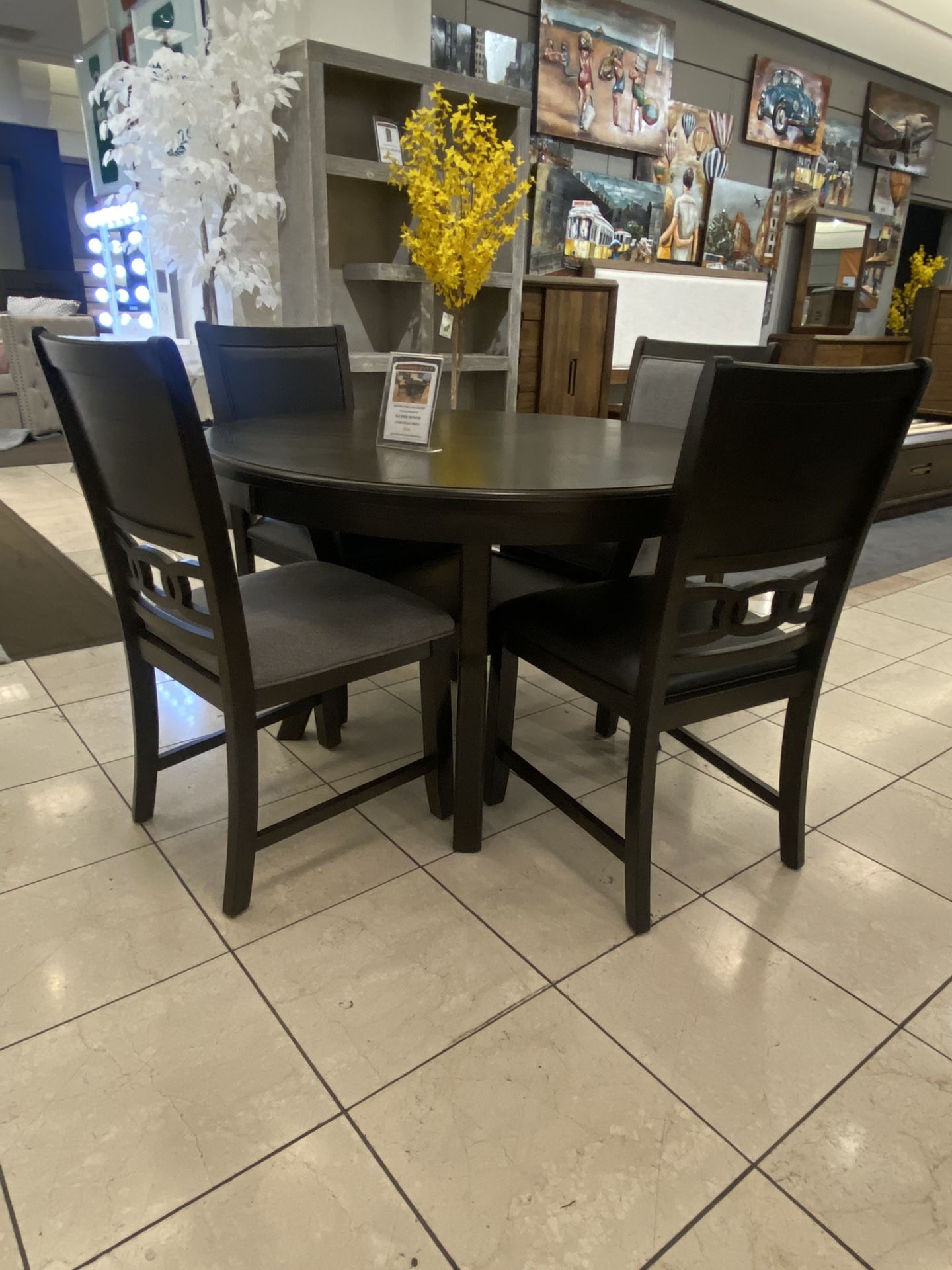 Brown And White Kitchen Table Counter Height