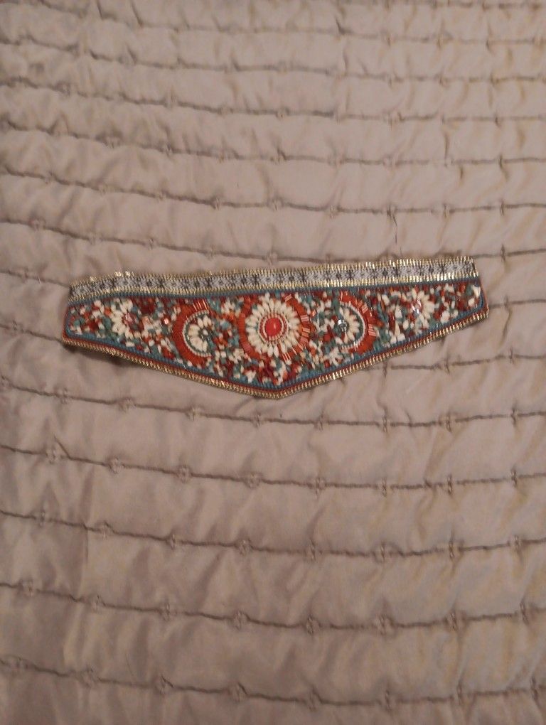 Ladies Adjustable Turquoise Belt With Beads Sz. M $15 OBO