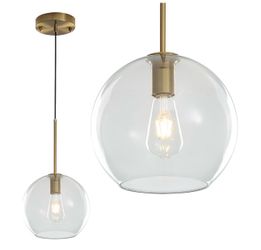 Modern Globe Pendant Light Fixtures, Mid-Century Glass Globe Flush Mount Ceiling Light, Rustic Light Pendant Lights Kitchen Island Dinning Hanging Pen