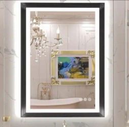 24" X 36" Black Framed LED Bathroom Mirror