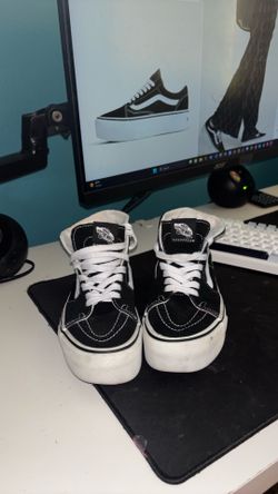 BARELY USED HIGH TOP PLATFORM VANS for women