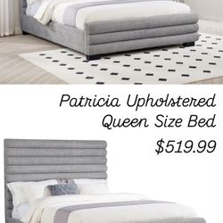 Upholstered Queen Size bed frame. $53 Down Payment 