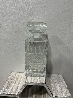 Bohemia Crystal Brittany Whiskey Decanter Square Diamond Cut 700ml Czech Glass