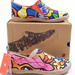 Women Size 5-12 UIN Slip On Shoes Canvas Comfortable Loafers "Secret Garden"