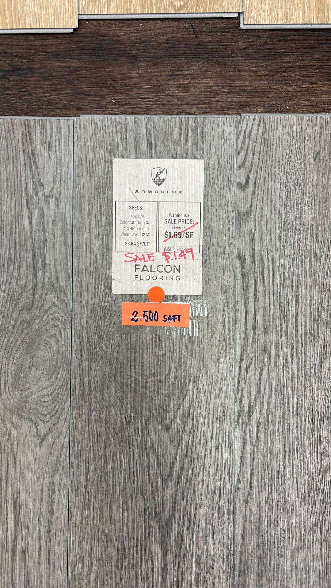 $1.49/SF 100% Waterproof Luxury Vinyl Plank Flooring ( Sterling Oak)