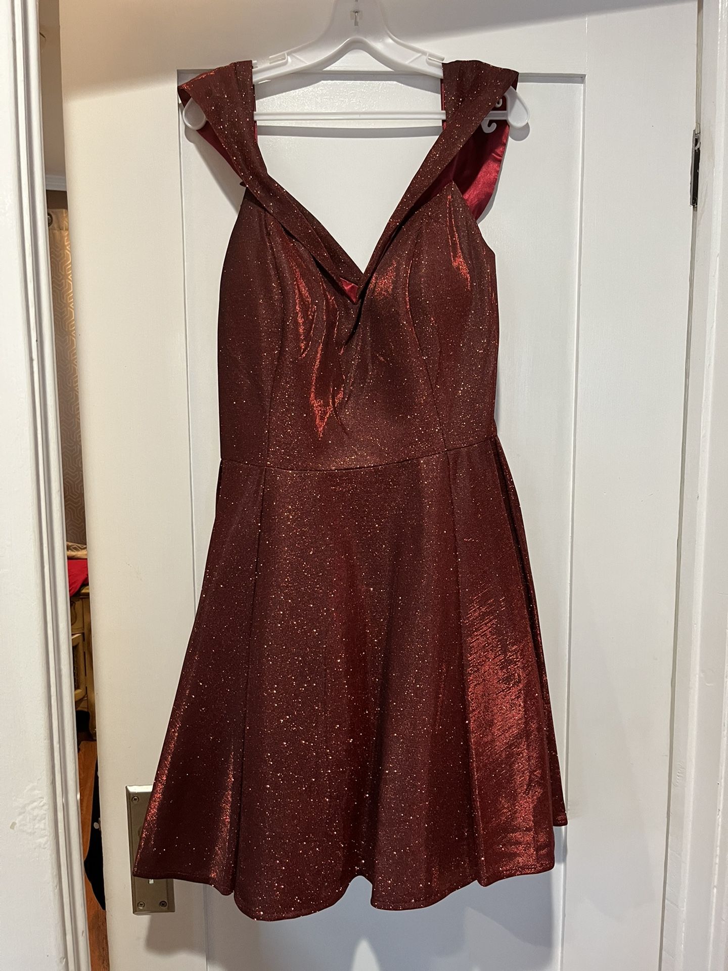 Glitter Burgandy Dress