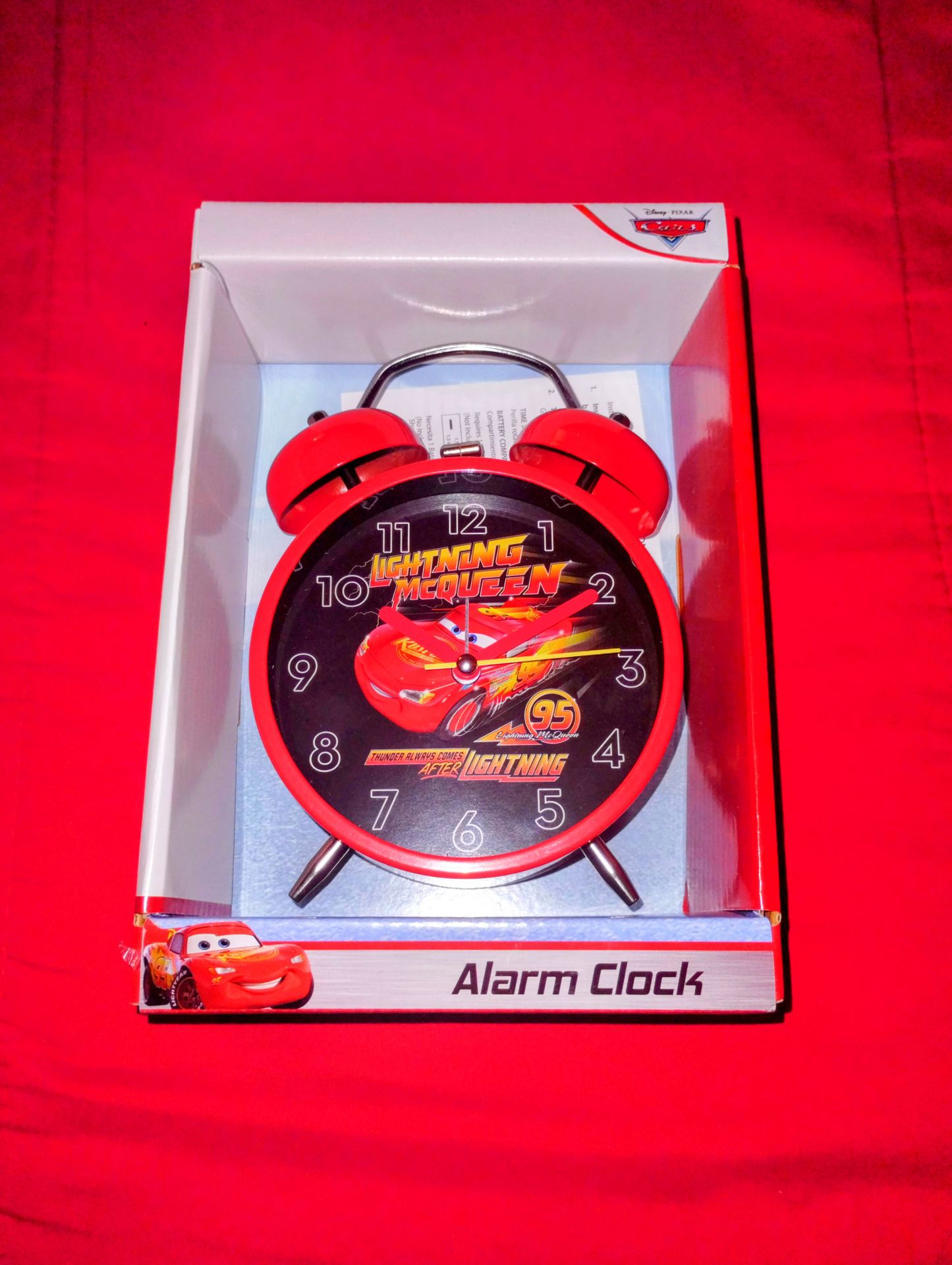 NEW Disney cars lightning McQueen alarm bell clock