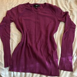 Mossimo Purple Vneck Long Sleeve Top XS