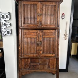 Antique Chinese 76” tall Ming Style Cabinet