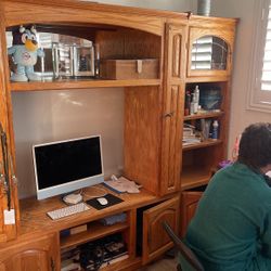 Entertainment Center Solid Oak