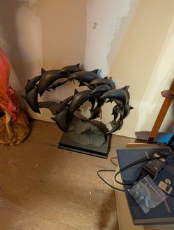 Bronze Dolphin statue